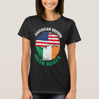 American Grown Irish Roots Vintage Flags for Men W T-Shirt