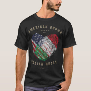 American Grown Italian Heart Liebe Italien Flag T-Shirt