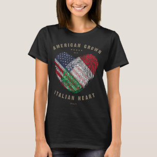 American Grown Italian Heart Liebe Italien Flag T-Shirt