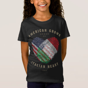 American Grown Italian Heart Liebe Italien Flag T-Shirt