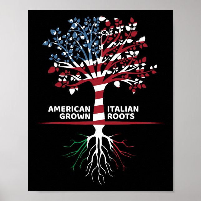 American Grown Italienische Wurzeln 4. Juli Poster (Vorne)