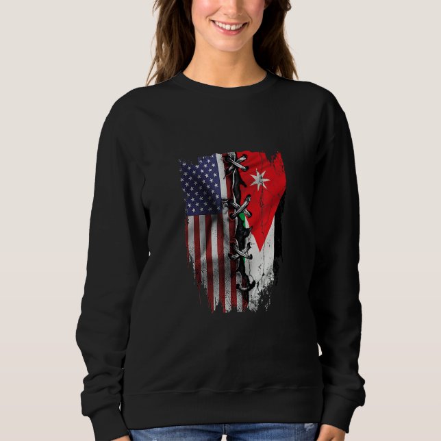 American Grown Jordanian Roots USA Jordan Flag Sweatshirt (Vorderseite)
