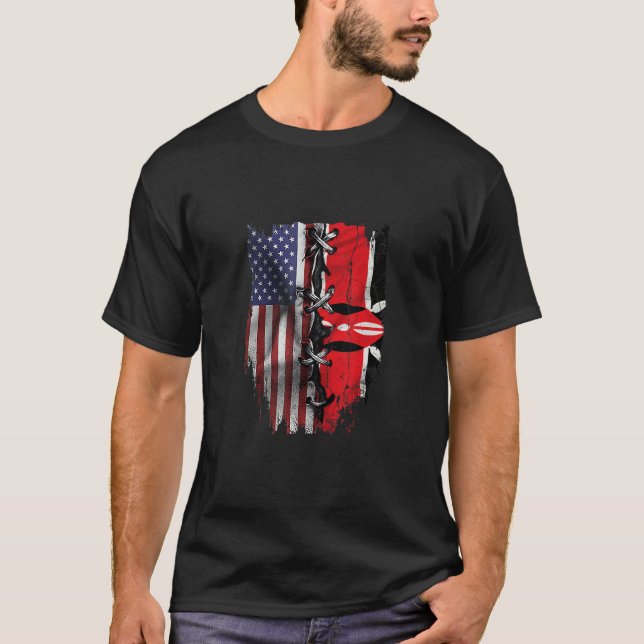 American Grown Kenyan Roots USA Kenya Flag T-Shirt (Vorderseite)