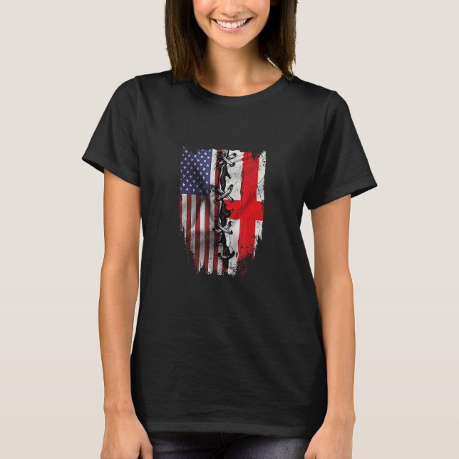 American Grown Latvian Roots USA Latvia Flag T-Shirt (Vorderseite)
