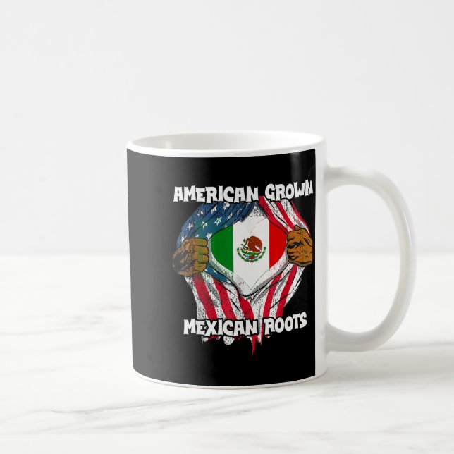 American Grown Mexican Roots Mexico Country Lover  Kaffeetasse (Rechts)