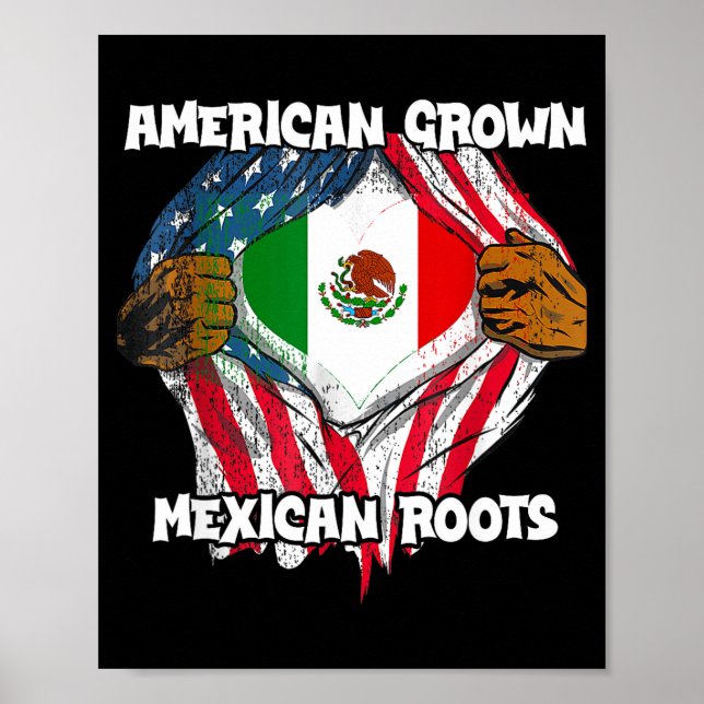 American Grown Mexican Roots Mexico Country Lover  Poster (Vorne)