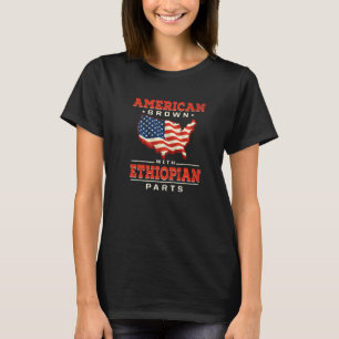 American Grown mit äthiopischen Teilen Patriotic E T-Shirt