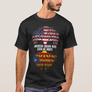 American Grown mit Catalan Roots USA Flag T-Shirt