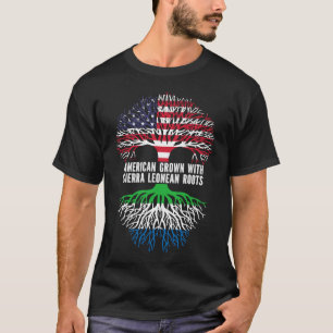 American Grown mit der Fahne Sierra Leonean Roots  T-Shirt