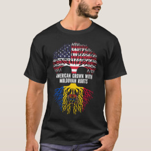 American Grown mit der Flagge Moldauer Roots USA T-Shirt