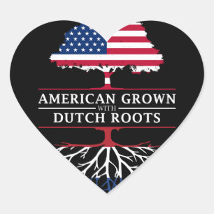 American Grown mit Dutch Roots Niederlande Herz-Aufkleber