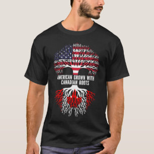 American Grown mit kanadischer Roots USA Flag T-Shirt