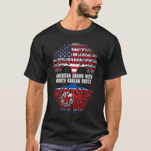 American Grown mit nordkoreanischer Roots USA Flag T-Shirt