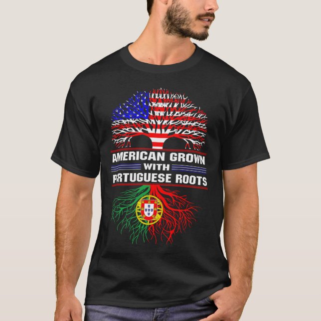 American Grown mit portugiesischem Roots-T - Shirt (Vorderseite)