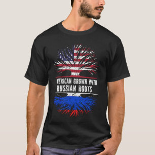 American Grown mit russischer Roots USA Flag T-Shirt