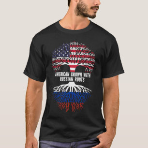 American Grown mit russischer Roots USA Flag T-Shirt