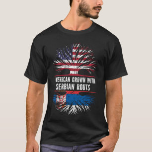 American Grown mit serbischer Roots USA Flag T-Shirt