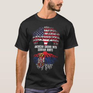 American Grown mit serbischer Roots USA Flag T-Shirt