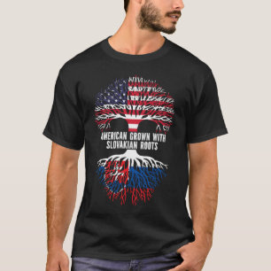 American Grown mit slowakischer Roots-USA-Flagge T-Shirt