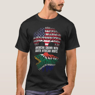 American Grown mit South African Roots USA Flag T-Shirt