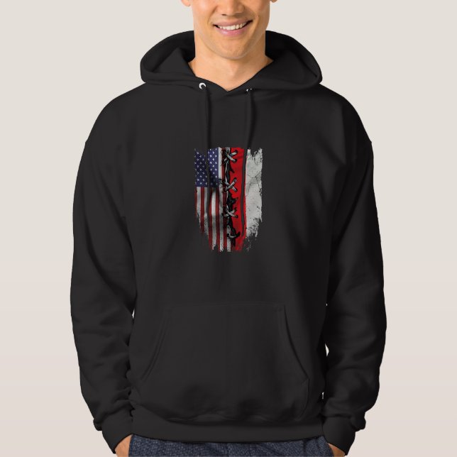 American Grown Polish Roots USA Poland Flag Hoodie (Vorderseite)
