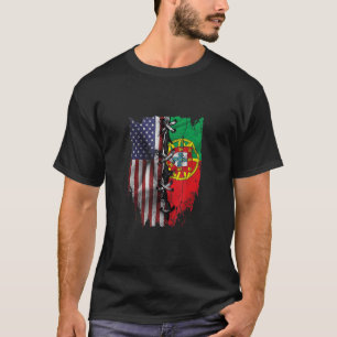 American Grown Portugiesisch Roots USA - Flagge T-Shirt