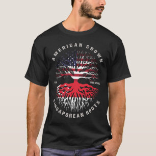American Grown Singapur Roots Flagge T-Shirt
