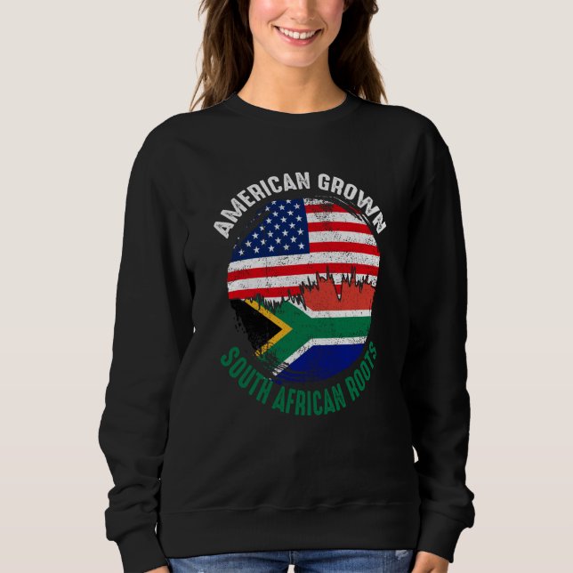 American Grown South African Roots Vintage Flags Sweatshirt (Vorderseite)