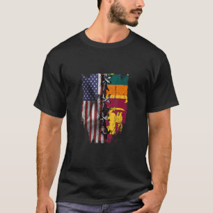 American Grown Sri Lankas Roots USA Sri Lanka Flag T-Shirt