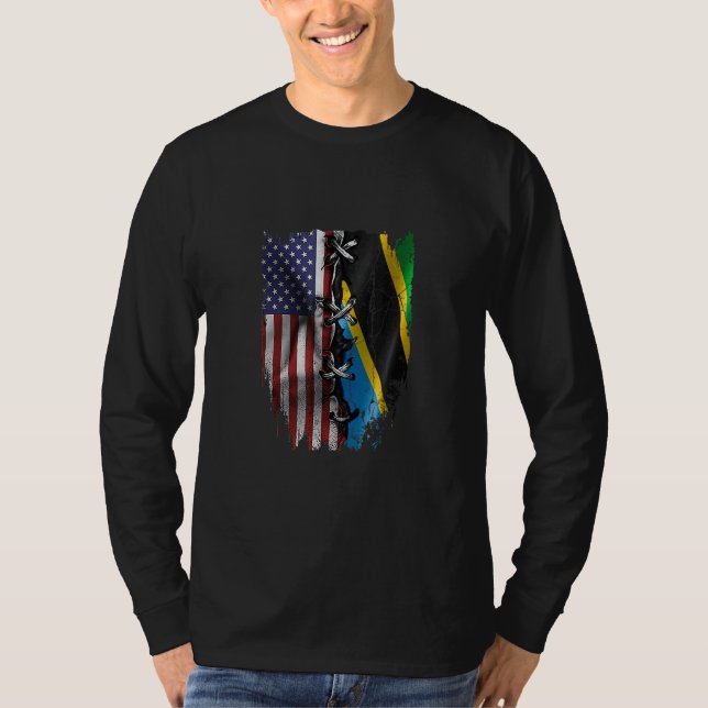 American Grown Tanzanian Roots USA Tanzania Flag T-Shirt (Vorderseite)