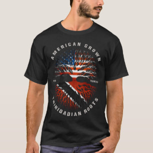 American Grown Trinidadian Roots Trinidad Flag T-Shirt