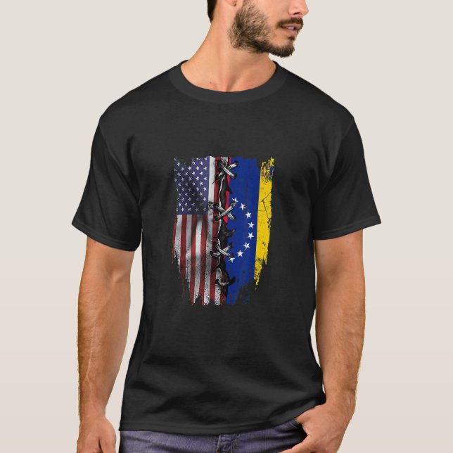 American Grown Venezuelan Roots USA Venezuela Flag T-Shirt (Vorderseite)
