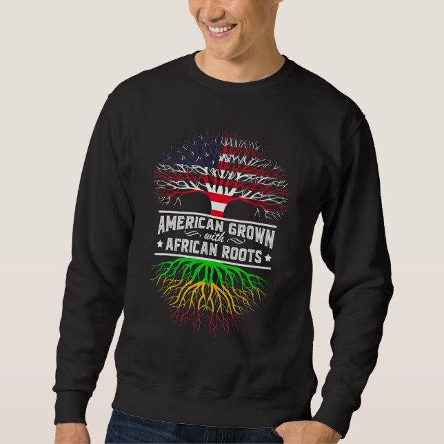 American Grown With African Roots Tree USA Flag Pa Sweatshirt (Vorderseite)