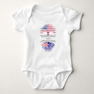 American Grown With Australian Roots Great Gift Baby Strampler