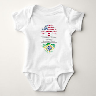 American Grown With Brazilian Roots Great Gift Baby Strampler