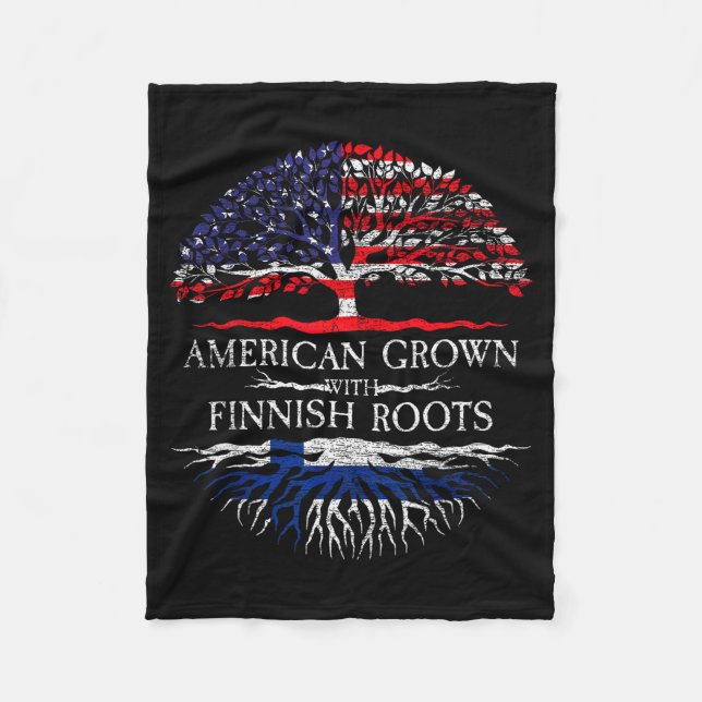 American Grown With Finnish Roots Finland  Fleecedecke (Vorderseite)
