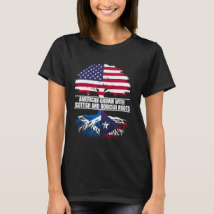 American Grown with Flag Heritage Scottish Boricua T-Shirt