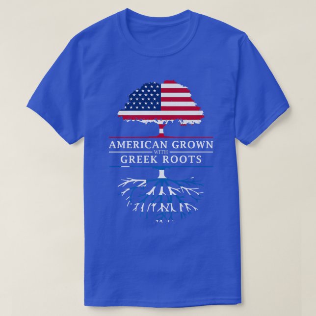 American Grown with Greek Roots  Greece Premium  T-Shirt (Design vorne)