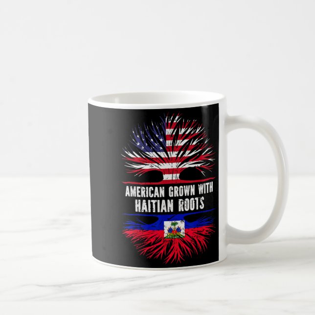 American Grown With Haitian Roots Usa Flag Haiti  Kaffeetasse (Rechts)