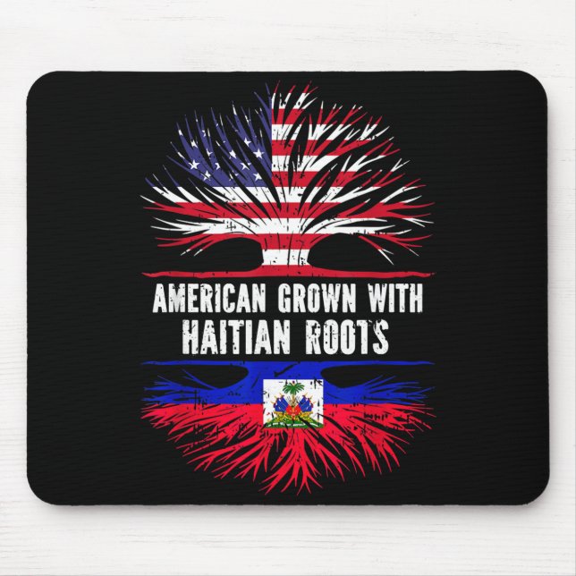 American Grown With Haitian Roots Usa Flag Haiti  Mousepad (Vorne)