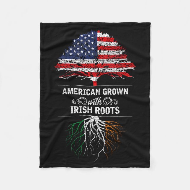 American Grown With Irish Roots 4th Of July Usa Fl Fleecedecke (Vorderseite)