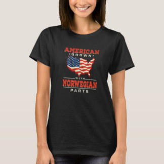 American Grown with Norwegian Parts Patriotic Norw T-Shirt