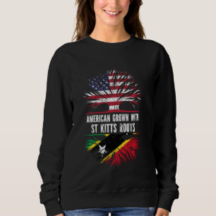 American Grown with St Kitts Roots US Flag Saint Sweatshirt