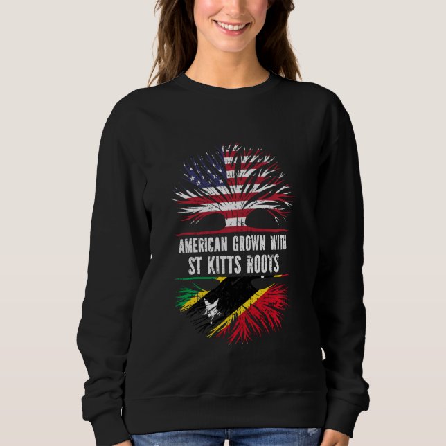 American Grown with St Kitts Roots US Flag Saint Sweatshirt (Vorderseite)