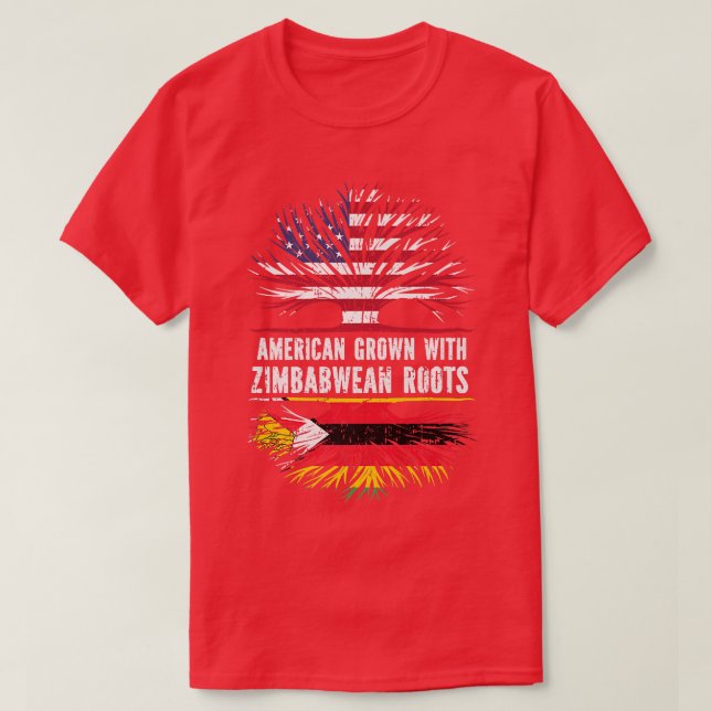 American Grown with Zimbabwean Roots USA Flag Zimb T-Shirt (Design vorne)