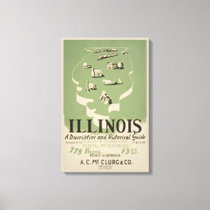 American Guide Series Volume on Illinois. Leinwanddruck