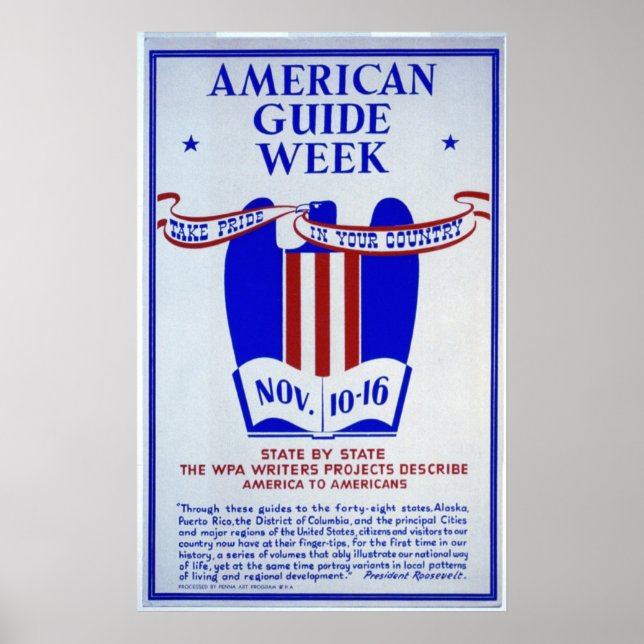 American Guide Week WPA Writer Poster (Vorne)
