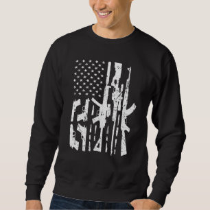 American Gun Flag Hand Gun Rifle Sniper Kugeln Di Sweatshirt