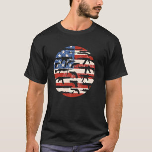 American Gun Flag Pistole Feuerwaffen Patriotic 2a T-Shirt