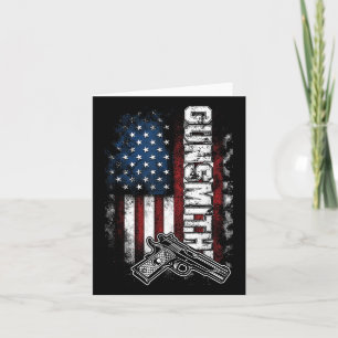 American Gunsmith Patriot Grunge Usa Flag Gunsmith Karte